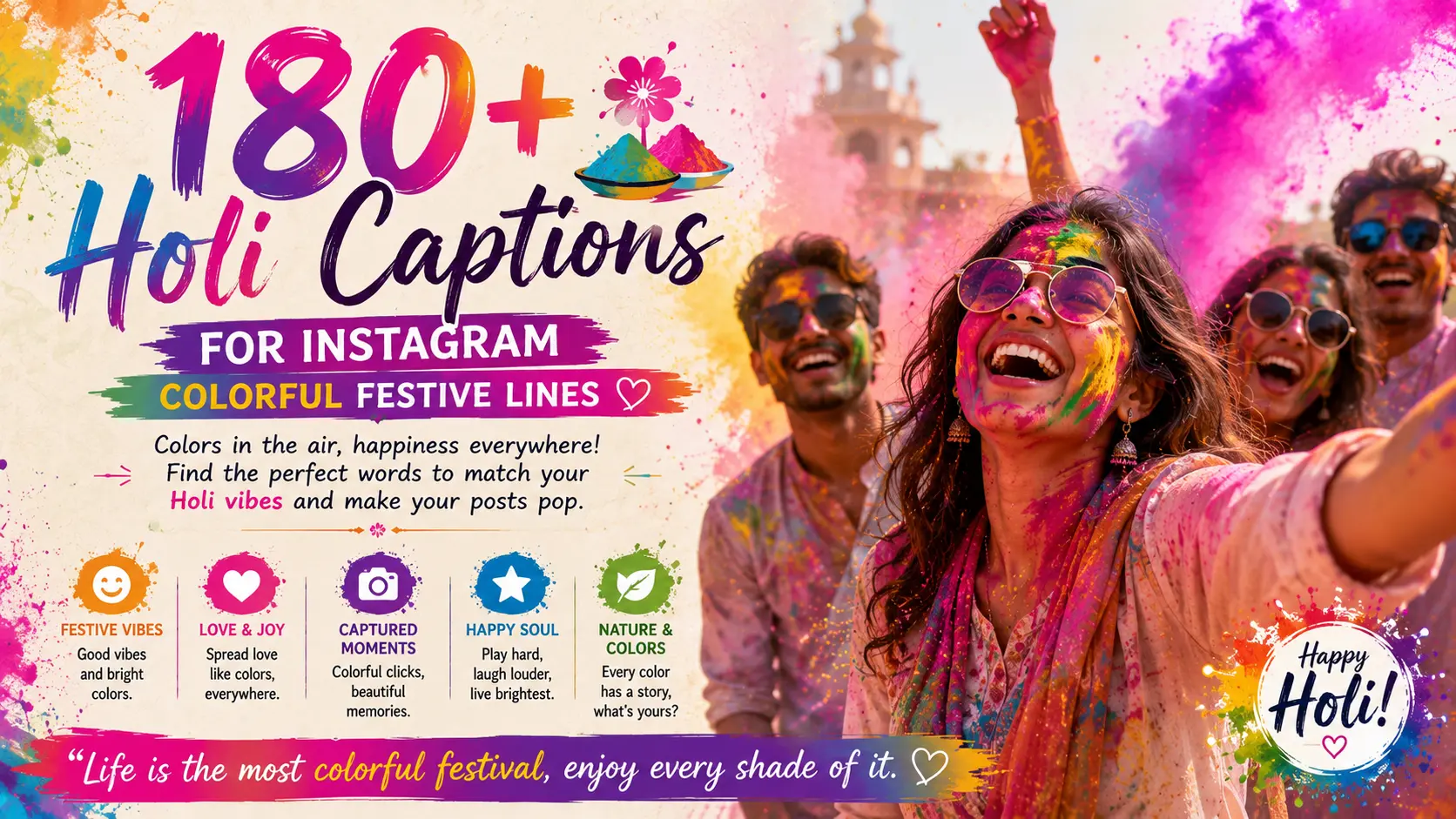Holi Captions for Instagram