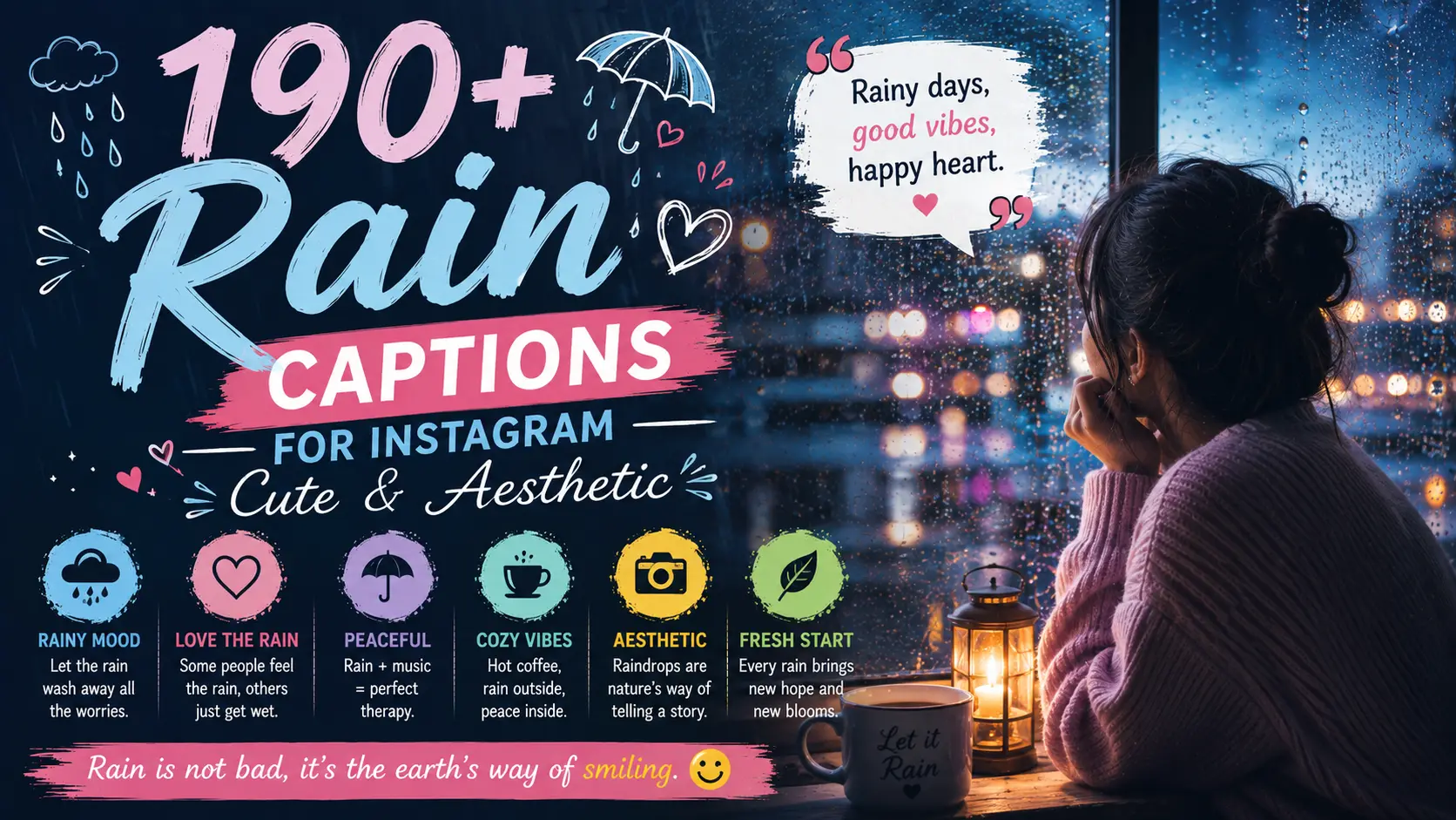 Rain Captions for Instagram Cute & Aesthetic