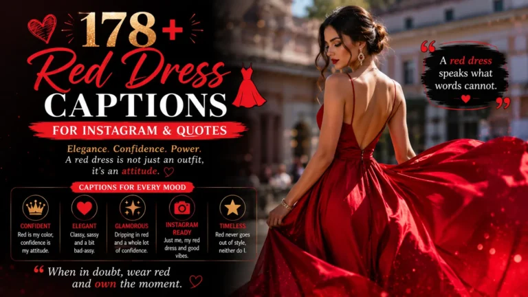 Red Dress Captions for Instagram & Quotes