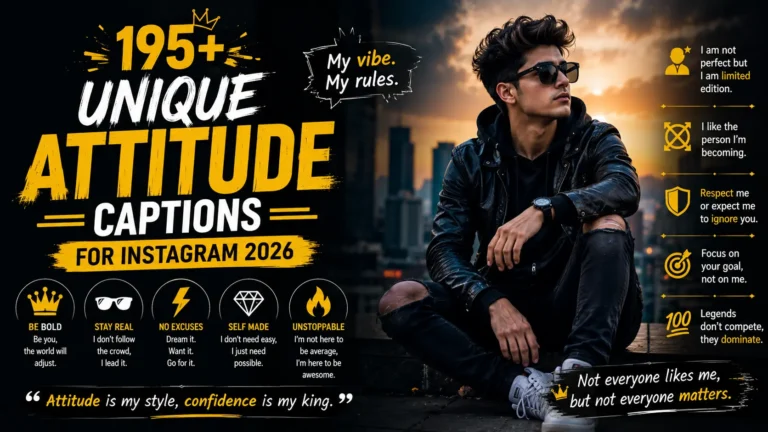 Unique Attitude Captions for Instagram