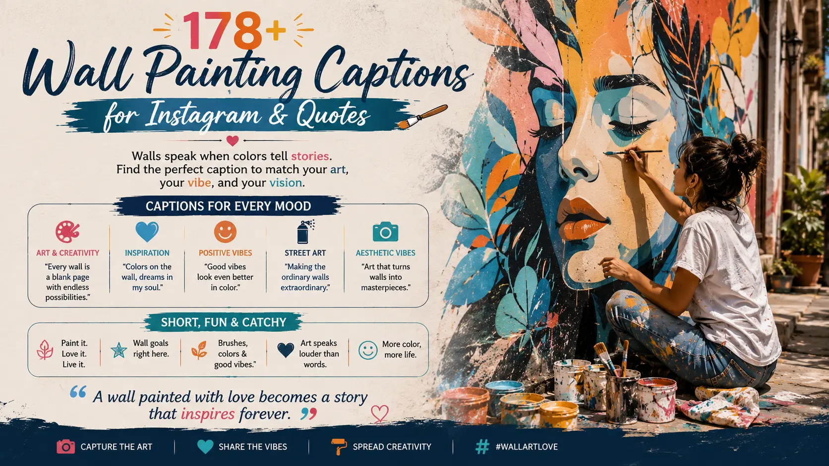 Wall Painting Captions for Instagram & Quotes