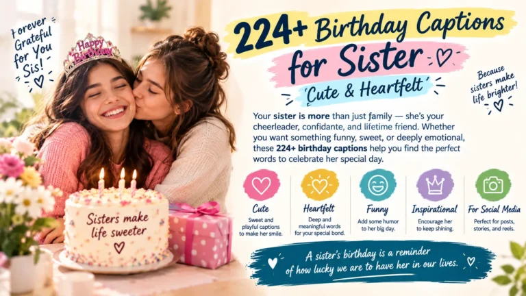 Birthday Captions for Sister