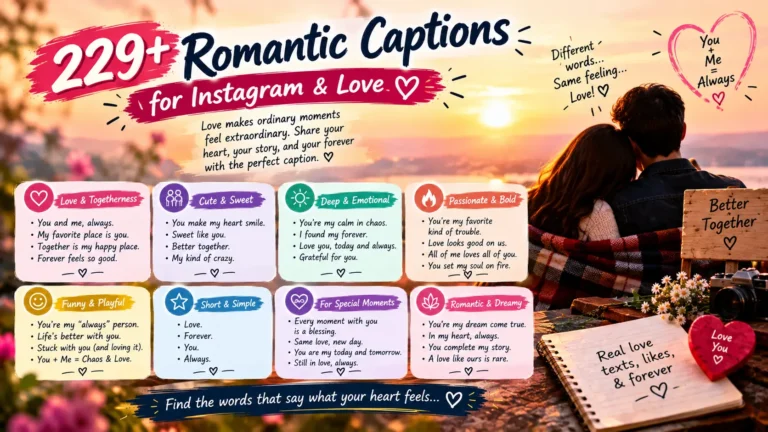 Romantic Captions for Instagram & Love
